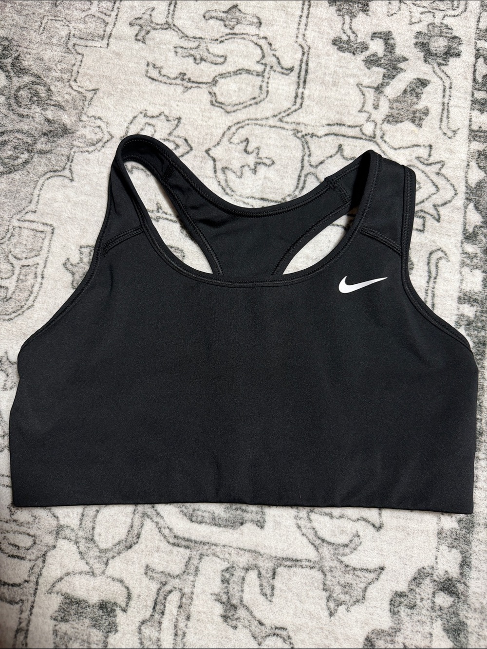 Nike Black Racerback Sports Bra with White Swoosh